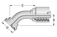 45° Flange SAE 3000 PSI J518 Code 61