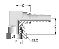 90T BSP Compact Female Elbow 60T Cone