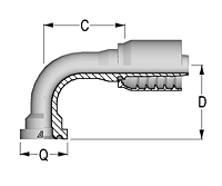 90° Flange 6000 PSI SAE J518 Code 62 One-Piece