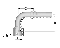 Two-Piece Fittings, Interlock Inserts, US End Configurations - 90º JIC Swivel Female 37º Seat Interlock - X Series