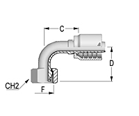 90° Metric Female 24° Cone with O-Ring - Light DIN 3865