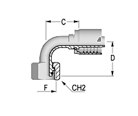 90° Metric O-Ring Female Swivel 24° Seat DIN 3865 - Heavy