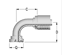 90° O-Ring Flange SAE J518 Code 61