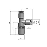 DOT-BRMBTS Series Swivel Male Branch Tee Fittings - 2