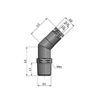 DOT-BRME45S Series 45º Swivel Male Elbow Fittings - 2