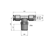 DOT-BRMRTS Series Swivel Male Run Tee Fittings - 2