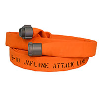 Jafline® 25 ft Available Lengths, 1 1/2 in. Size, and NST Coupling Type Orange Double-Jacket Fire Hose with Polyurethane Lining