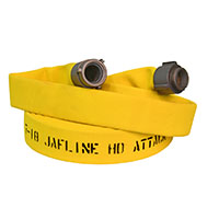 Jafline® HD™ 25 ft Available Lengths, 1 1/2 in. Size, and NST Coupling Type Yellow Double-Jacket Fire Hose with EPDM Rubber Lining