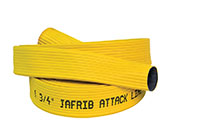 Armtex® Jafrib® 25 ft Available Lengths, 1 in. Size, and 1 3/16 in. Bowl Size Dark Yellow Reinforced Extruded Rubber Layflat Fire Hose - Bulk Hose Lengths