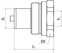 Secondary Image - 10,000 PSI Industry Standard Male Coupler with Female Thread