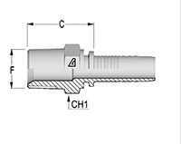 Two-Piece Fittings, Standard Inserts, US End Configurations - API Male NPT Extended Hex - V Series