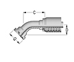 45° Flange 6000 PSI SAE J518 Code 62 One-Piece