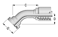 45° Flange SAE 6000 PSI J518 Code 62