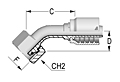 45° Metric Female 24° Cone with O-Ring - Heavy DIN 3865