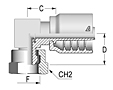 90T Compact BSPP Female 60T Cone