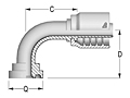 90° Flange SAE 3000 PSI J518 Code 61