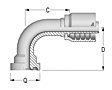 90° Flange SAE 6000 PSI J518 Code 62