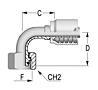 90° Metric Female 24° Cone with O-Ring - Heavy DIN 3865