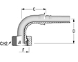 90T Metric Female O-Ring Swivel DIN 3865 Heavy