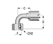 90° Metric O-Ring Female Swivel 24° Seat DIN 3865 - Heavy