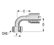 90° Metric O-Ring Female Swivel 24° Seat DIN 3865 - Light