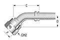 Two-Piece Fittings, Standard Inserts, US End Configurations - 45º Female SAE 45º - A Series