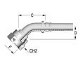 Two-Piece Fittings, Interlock Inserts, US End Configurations - 45º ORFS Female Interlock