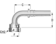 Two-Piece Fittings, Interlock Inserts, US End Configurations - 90° ORFS Female Interlock