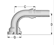 Two-Piece Fittings, Standard Inserts, International End Configurations - Komatsu 90º O-Ring Flange - A Series