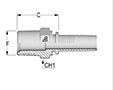 Two-Piece Fittings, Standard Inserts, US End Configurations - API Male NPT Extended Hex - V Series