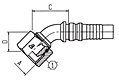 Item Image - 45&#176; BSP Swivel Female 60&#176; Cone Solid Bent Tube Interlock